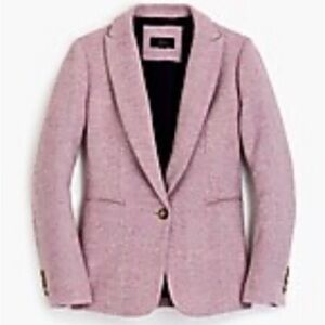 J.Crew Parke English Herringbone Wool Tweed Blazer 00P NWOT Ivory Mauve
